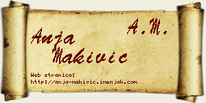 Anja Makivić vizit kartica